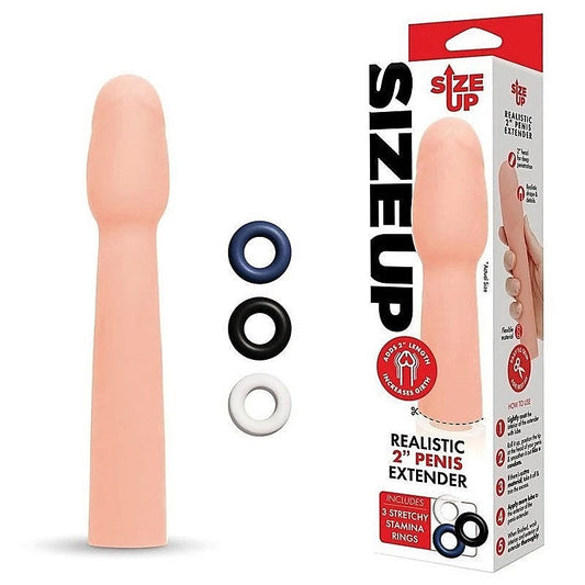 Size Up Realistic 2" Penis Extender - Enhance Your Intimate Experiences - Pumps, Extenders and Sleeves