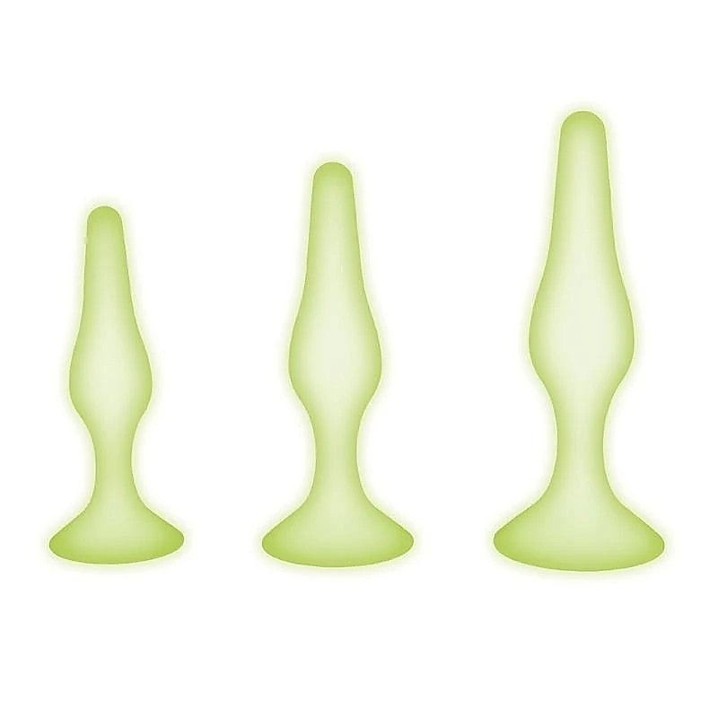 WhipSmart Glow In Dark 3pc Anal Training Kit - Butt Plugs