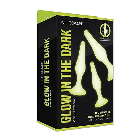 WhipSmart Glow In Dark 3pc Anal Training Kit - Butt Plugs