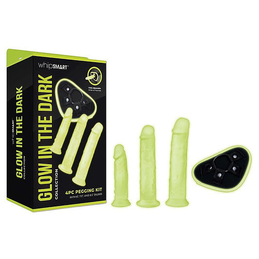 WhipSmart Glow In Dark 4pc Pegging Kit - Strap On Sextoys
