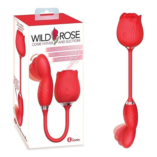 Icon Brands' Wild Rose COME HITHER - Dual Stimulation Air Pulse Delight - Pussy And Clit Toys