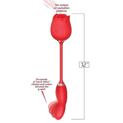 Icon Brands' Wild Rose COME HITHER - Dual Stimulation Air Pulse Delight - Pussy And Clit Toys