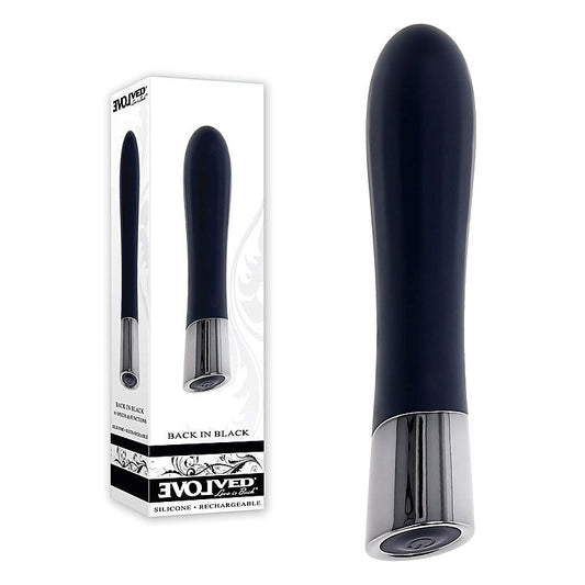 Evolved Back In Black Bullet - Discreet, Powerful Pleasure - Personal Massagers
