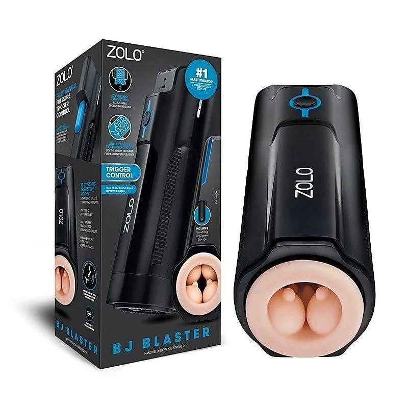 Zolo Pleasure Blaster - Powerful Vibrating & Thrusting Male Toy - Realistic Butts And Vaginas
