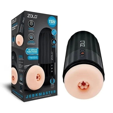Zolo Jerkmaster - Rechargeable Pleasure with 10 Thrilling Modes - Realistic Butts And Vaginas