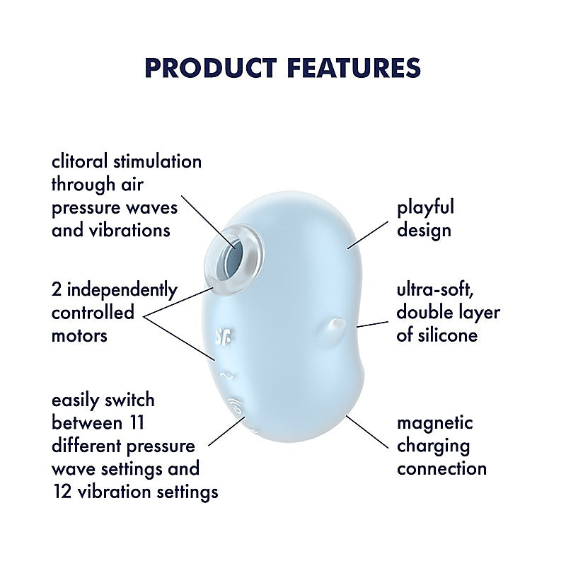 Cutie Ghost Double Air Pulse Clitoral Massager By Satisfyer - Clit Ticklers and Pulsators