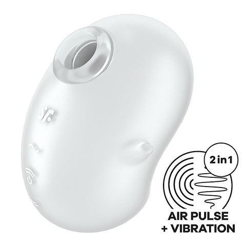 Cutie Ghost Double Air Pulse Clitoral Massager By Satisfyer - Clit Ticklers and Pulsators