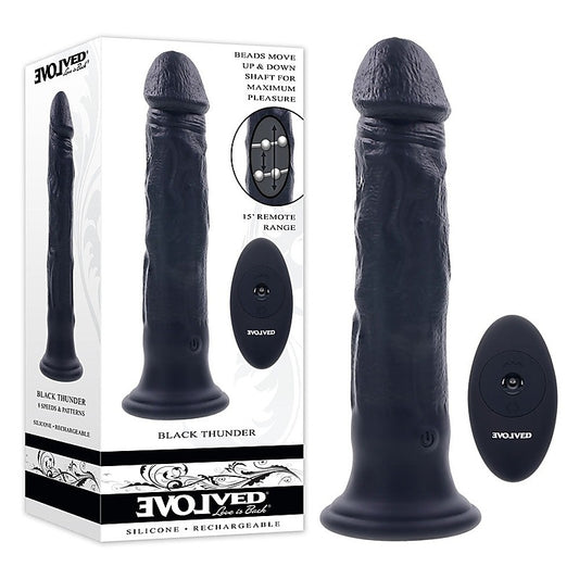 Evolved BLACK THUNDER Vibrating Dildo - Realistic Dildos