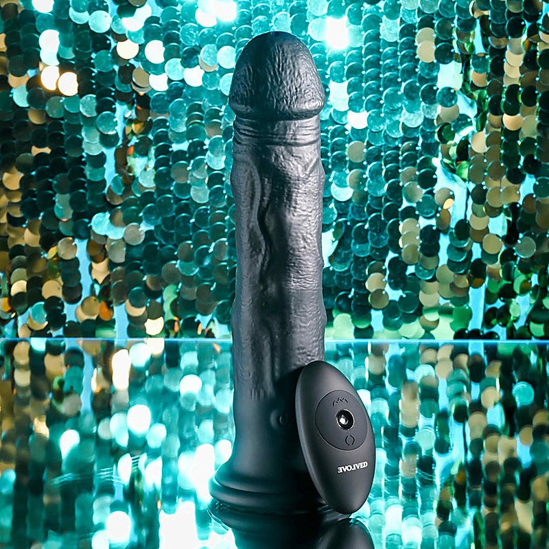 Black Thunder Vibrating Dildo By Evolved - Realistic Dildos