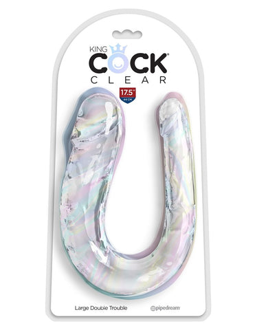 King Cock Clear Double Trouble Realistic Dildo - Realistic Dildos