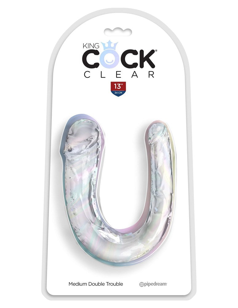 King Cock Clear Double Trouble Realistic Dildo - Realistic Dildos