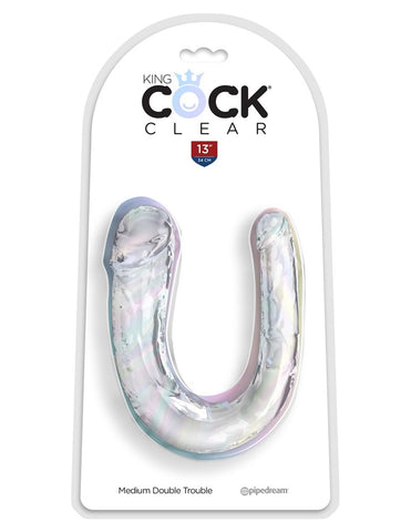 King Cock Clear Double Trouble Realistic Dildo - Realistic Dildos