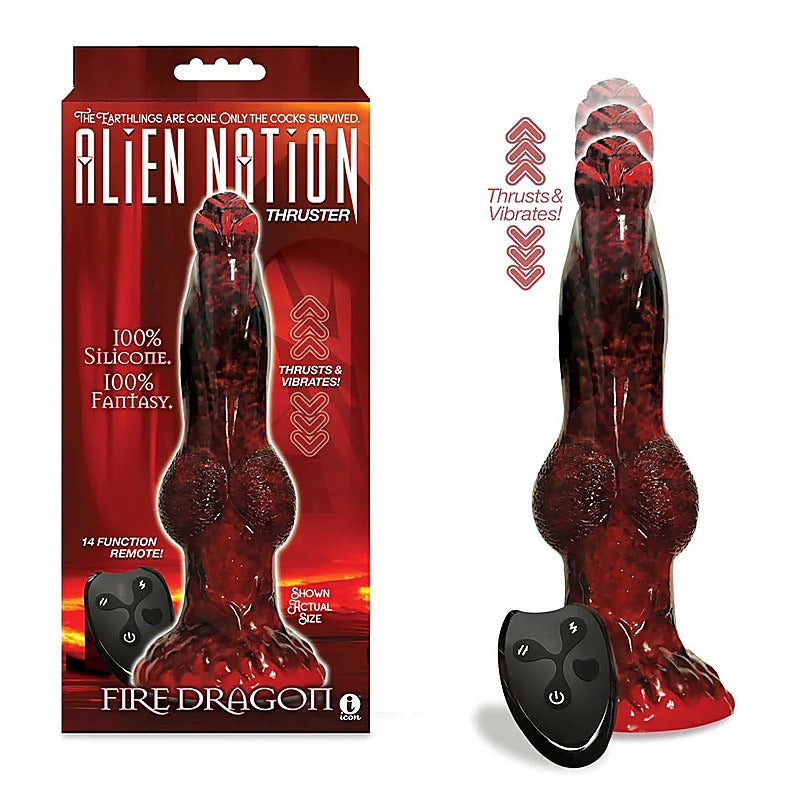 AlienNation Fire Dragon - Thrusting Fantasy Pleasure Toy - Harness Dildos
