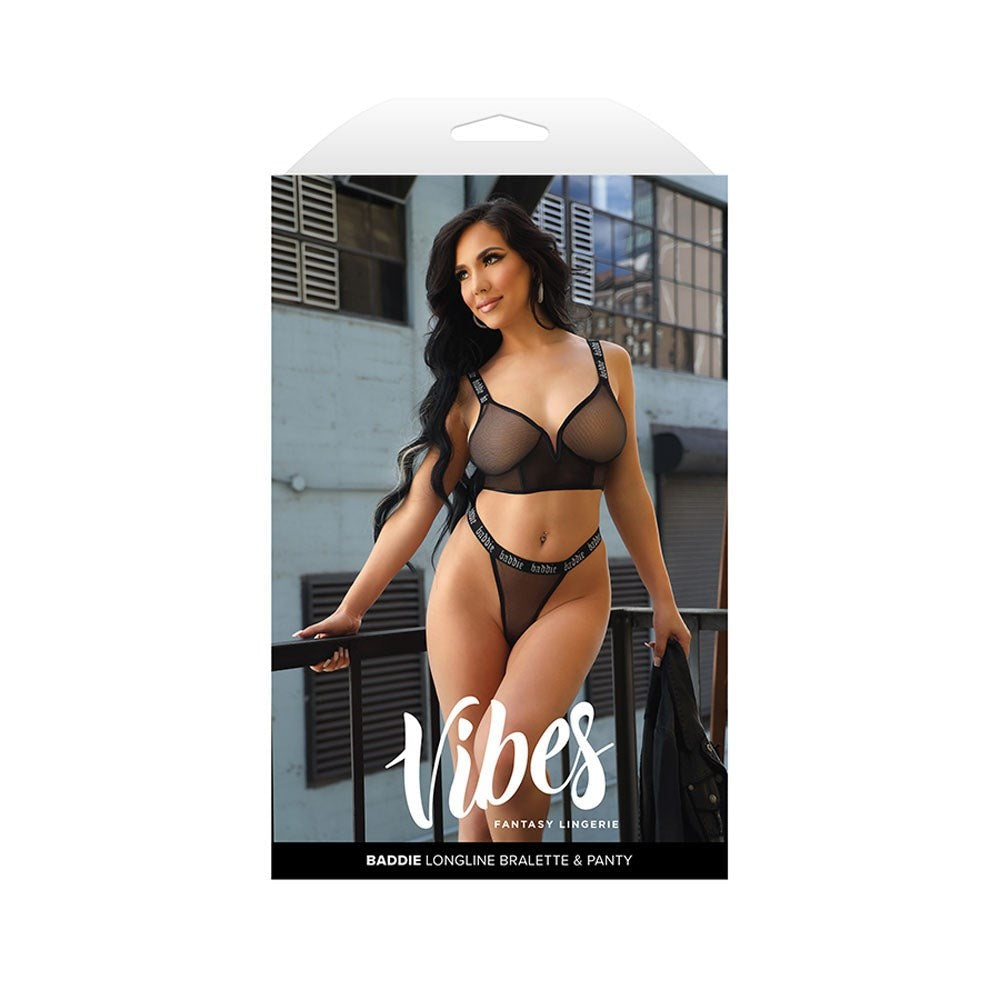 VIBES BADDIE Longline Bralette & Panty - - Bras and Bra Sets