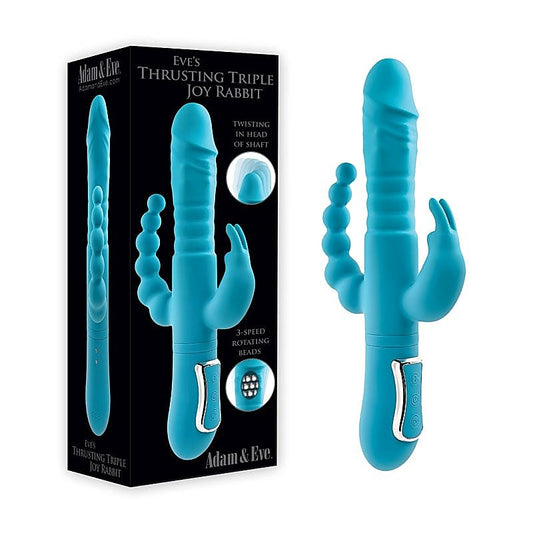 Adam & Eve's Thrusting Triple Joy Rabbit - Sensory Adventure - Rabbit Vibrators