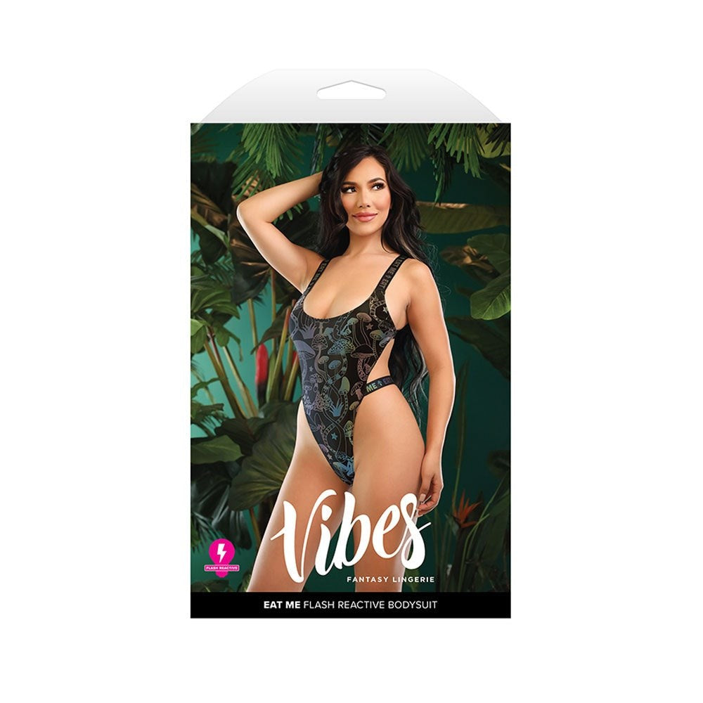 VIBES EAT ME Flash Reactive Bodysuit Lingerie - - Bras and Bra Sets