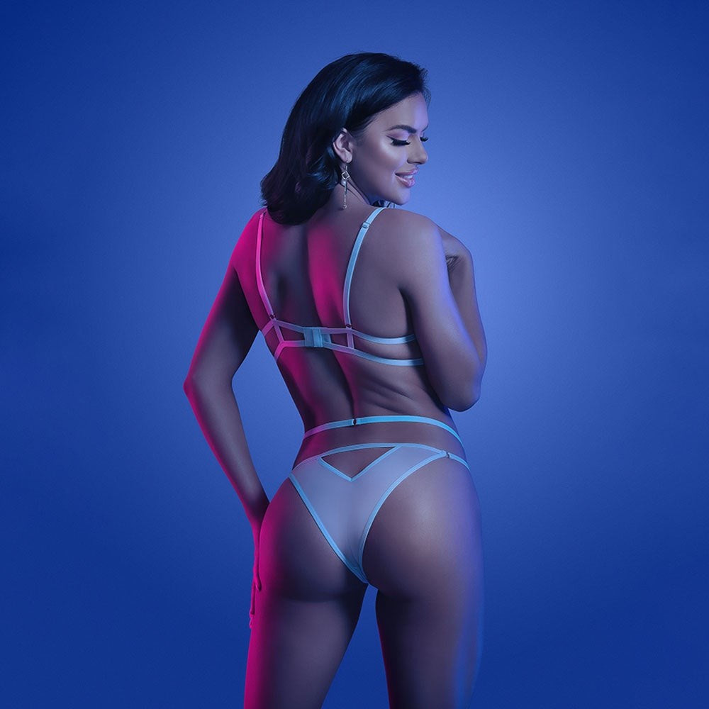 GLOW PRISMATIC Cutout Bra & Panty Set - - Bras and Bra Sets