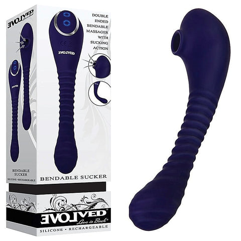 Evolved Bendable Clitoral Sucker - Blue - Clit Ticklers and Pulsators