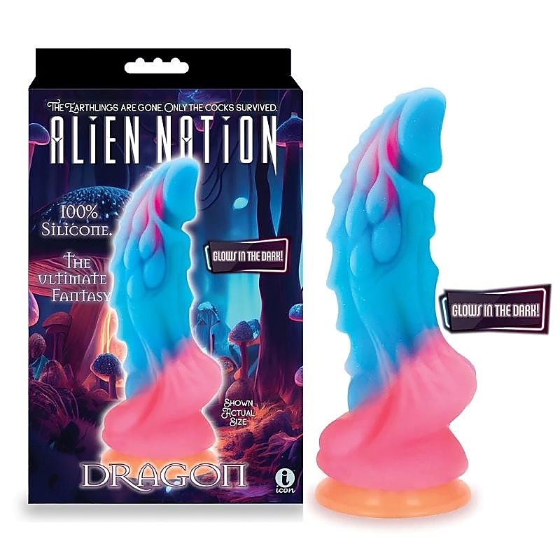 Alien Nation Glow Dragon Glow in Dark Fantasy Dong - Realistic Dildos
