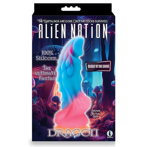 Alien Nation Glow Dragon Glow in Dark Fantasy Dong - Realistic Dildos