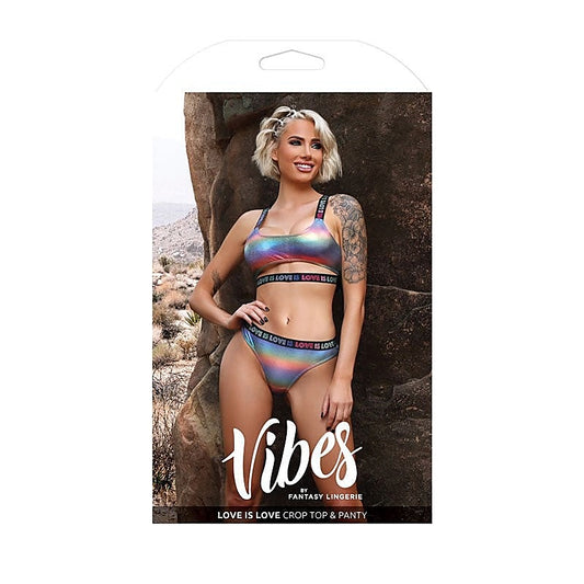 Love Is Love Crop Top & Panty By Fantasy Lingerie - Bras and Bra Sets