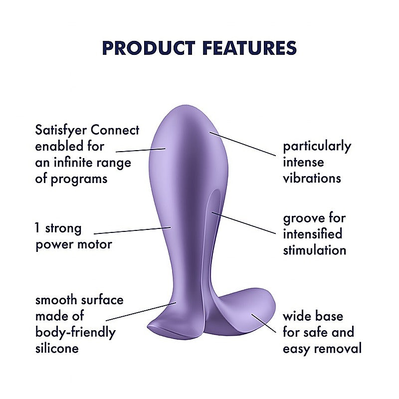 Intensity App Control Anal Pleasure Plug By Satisfyer - Rabbit Vibrators