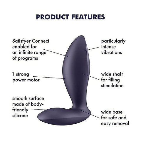 Power App Control Unisex Vibrating Anal Plug By Satisfyer - Anal Vibrators