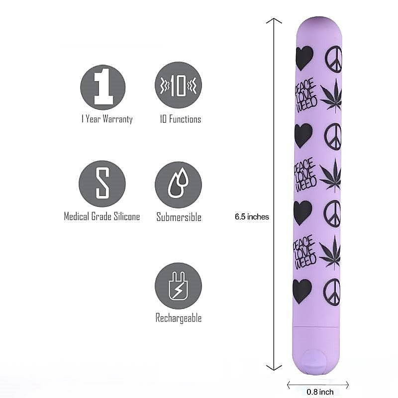Maia Unity XL Peace Print - Waterproof Bullet Vibrator with 10 Functions - Bullet Vibrators