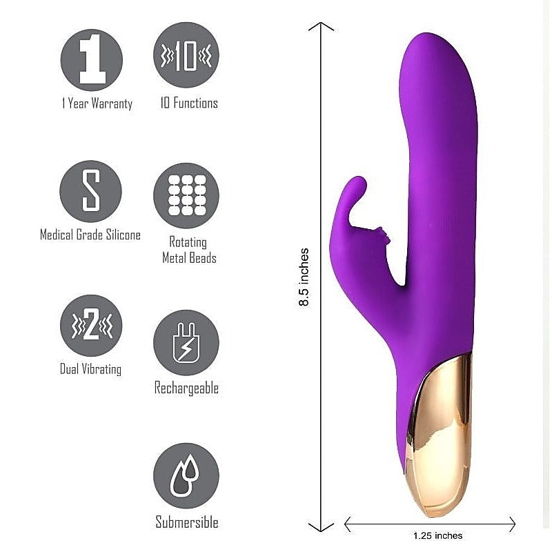 Maia Karlin Rechargeable Rabbit Vibe - 10 Pulsations, 4 Speeds, Triple-Action Bliss - Rabbit Vibrators