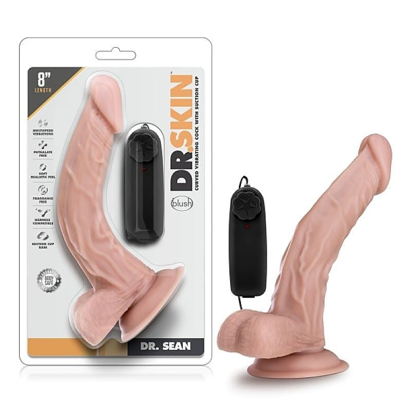 Dr. Skin's Vibrating Maestro - 8-Inch Delight for Unparalleled Pleasure - Vibrating Dildos