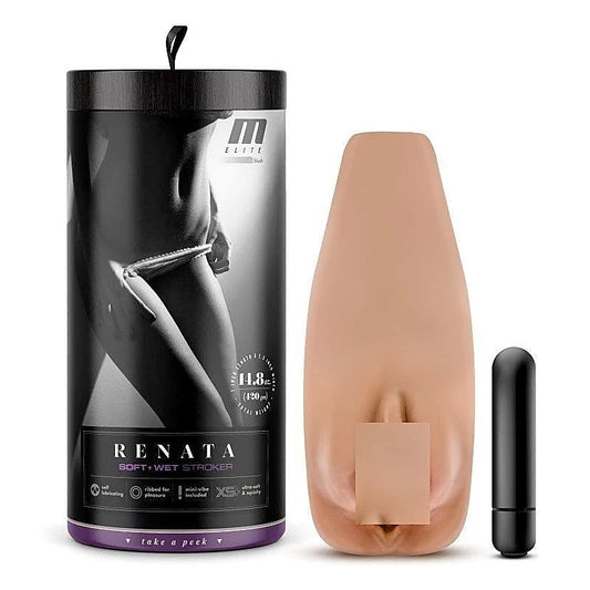 Blush Novelties Renata - M Elite Soft and Wet Vibrating Stroker - Masturbators and Strokers