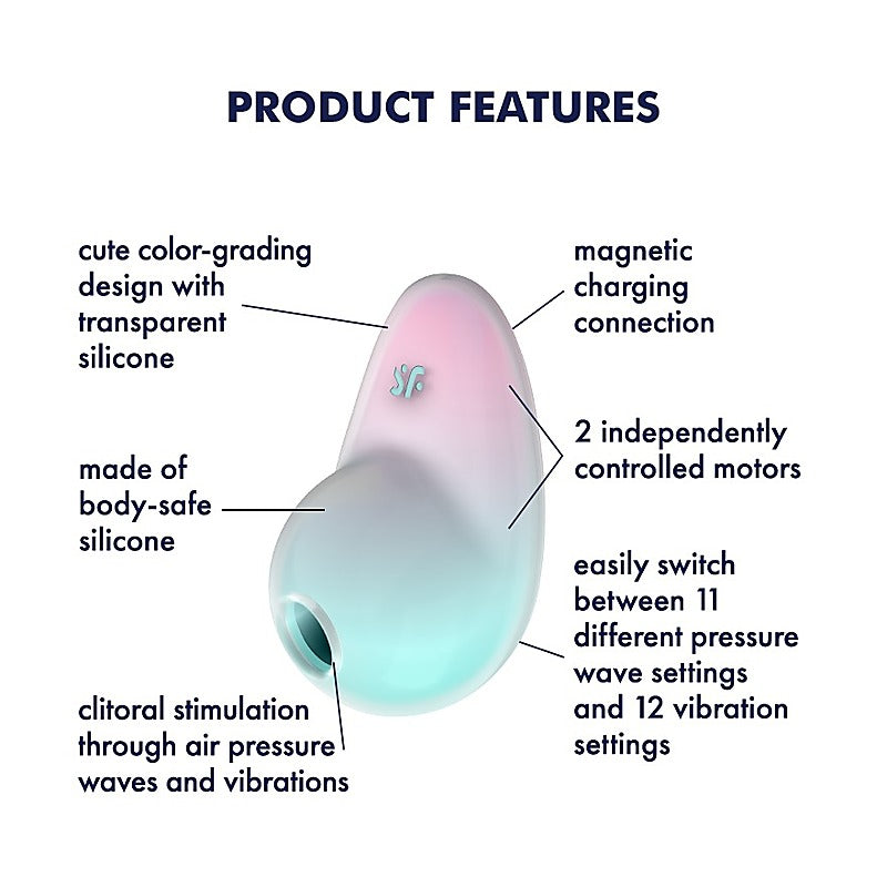 Pixie Dust Double Air Pulse Clitoral Stimulator By Satisfyer - Clit Ticklers and Pulsators