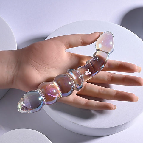 Playboy Pleasure Jewels Double Ended Glass Dildo By Evolved - Glass Sex Toys