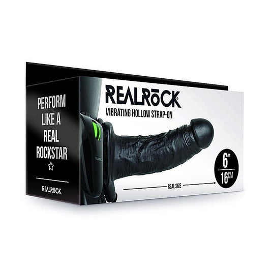 REALROCK Vibrating Hollow Strap-on - 15.5 cm - Realistic Dildos