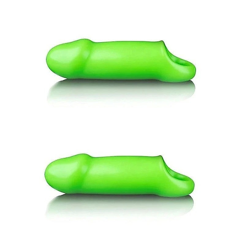 Ouch! Glow-In-The-Dark Smooth Thick Pleasure Sleeve - Pumps, Extenders and Sleeves