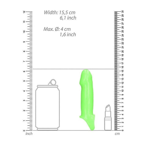 Ouch! Glow-In-The-Dark Smooth Thick Pleasure Sleeve - Pumps, Extenders and Sleeves