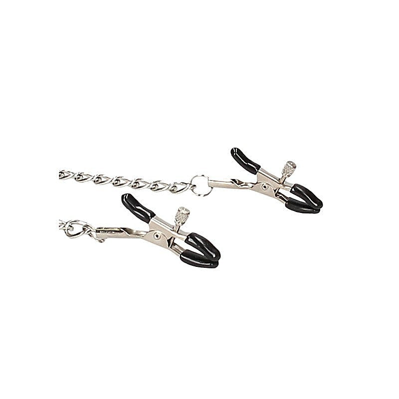 OUCH! & Velcro Collar With Nipple Clamps with Adjustable - Nipple and Clit Clamps
