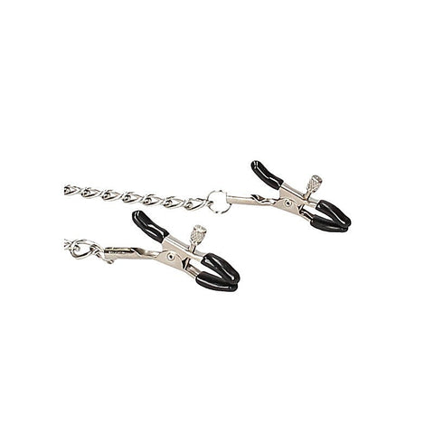 OUCH! & Velcro Collar With Nipple Clamps with Adjustable - Nipple and Clit Clamps