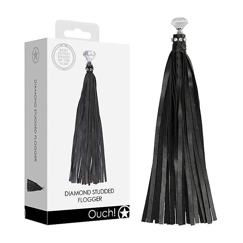 OUCH! Diamond Studded Whip by Shots Toys - Whips And Crops