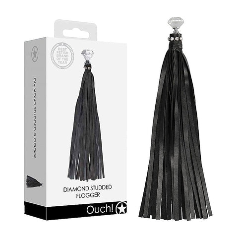 OUCH! Diamond Studded Whip by Shots Toys - Whips And Crops