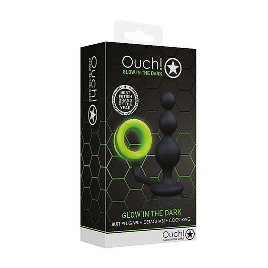 Luminous Delight Glow-In-Dark Beads Butt Plug By Shots Toys - Anal Beads and Balls