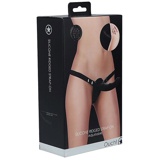 Ouch! Silicone Ridged Strap-On By Shots Toys - Realistic Dildos