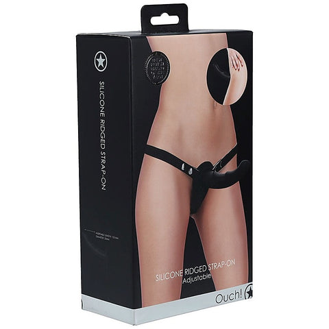 Ouch! Silicone Ridged Strap-On By Shots Toys - Realistic Dildos