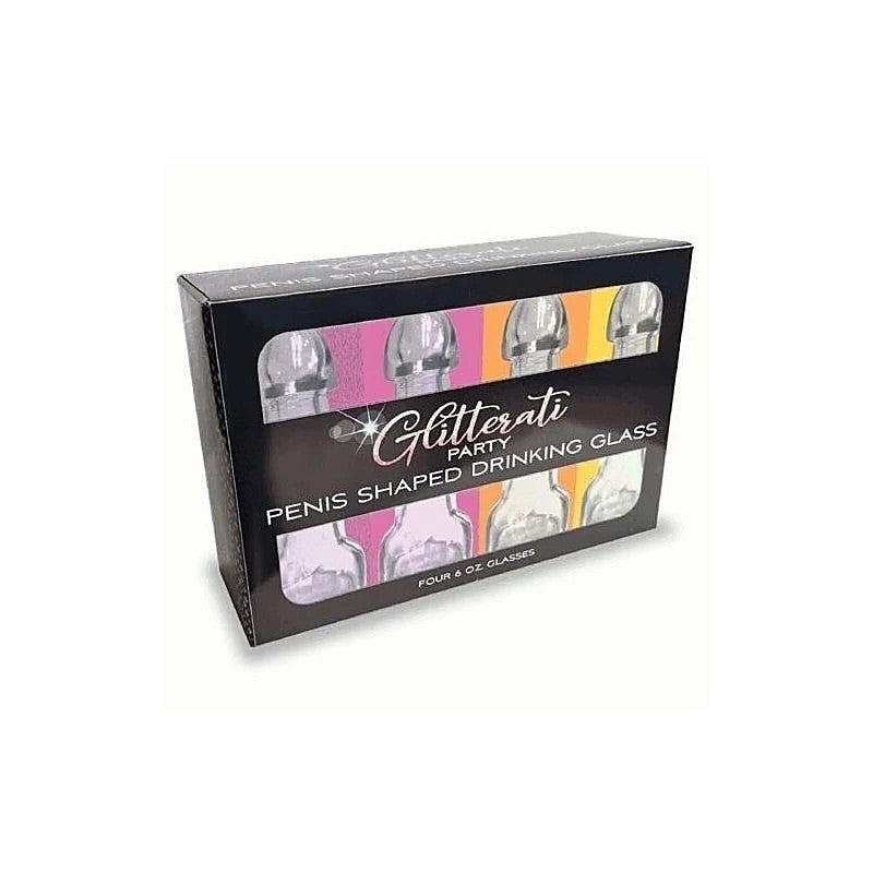 Penis Drinking Glasses - 4 Pack By Little Genie - Party Gifts and Novelties
