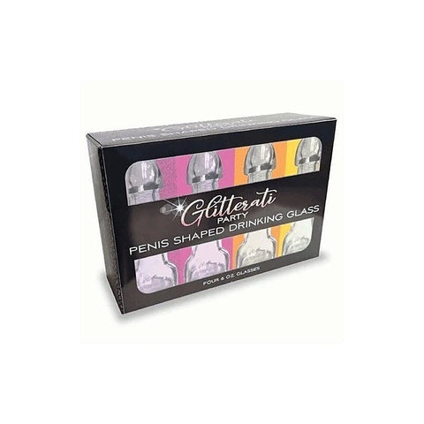 Penis Drinking Glasses - 4 Pack By Little Genie - Party Gifts and Novelties