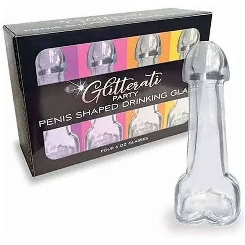 Penis Drinking Glasses - 4 Pack By Little Genie - Party Gifts and Novelties
