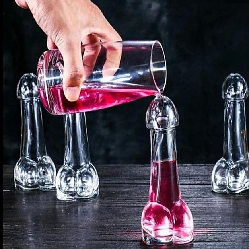 Penis Drinking Glasses - 4 Pack By Little Genie - Party Gifts and Novelties