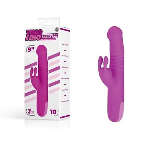 Trio Thruster 3-in-1 Rabbit Vibrator - Realistic Dildos