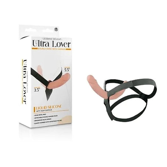 Ultra Lover Double Dong with Harness - Realistic Dildos