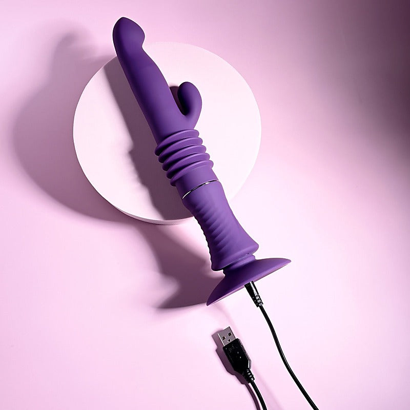 Playboy Pleasure HOPPY ENDING Thrusting Rabbit Vibrator - Rabbit Vibrators